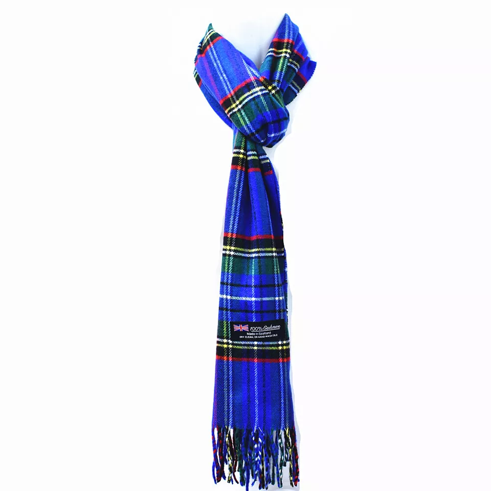 Winter Checked Plaid 100% Cashmere Scarf - Scotland Made Striped Design ... - $18.00