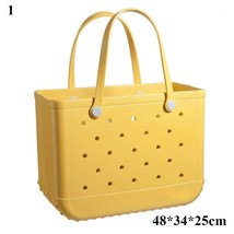 Fashion Beach Bags Solid Color Printed EVA Basket Large Capacity Beach Storage B - £81.52 GBP