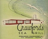 Crawford&#39;s Sea Grill Menu Overlooking Commencement Bay Tacoma Washington... - $116.82