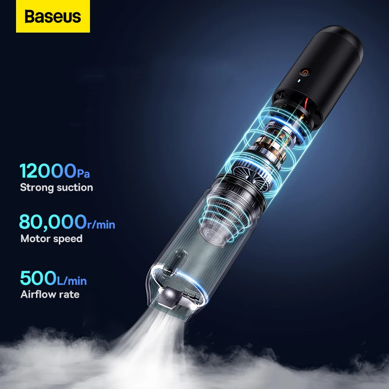 Baseus A3 Lite 12000Pa Car Vacuum Cleaner Airflow Pump Wireless Portable Car - £107.89 GBP