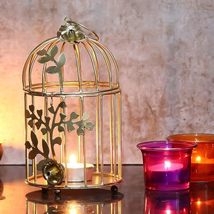 Gold Colour Metal Iron Bird Cage tealight Candle holder - £30.59 GBP