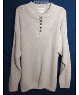EDDIE BAUER Mens Cotton Pullover Sweater Tan Knit Long Sleeve Large NICE - $36.48 CAD