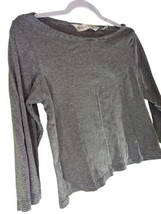 Victoria&#39;s Secret Grey/Black Striped Long Sleeve Comfy Top Women&#39;s Shirt Size L - £6.57 GBP