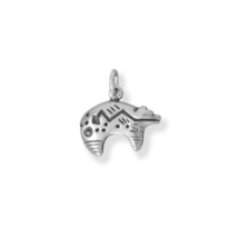 Sterling Silver Heartline Bear Charm for Charm Bracelet or Necklace - £20.33 GBP