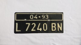 Used Original Collectible License Motorcycle Plate L 7240 BN Indonesia 1993 - $50.00