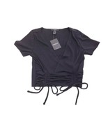 Forever 21 Black Knit Scrunch Crop Top Size S - $12.50 CAD