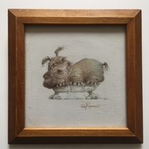 Judy Rossouw Art Print - Hippo In Bath Tub - £8.96 GBP