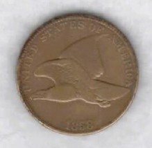 1858 Flying Eagle Large Letters Small Cent Coin - Coper Nickel.   20230015 - £31.96 GBP
