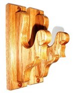 Oak Wooden Wall Mount Gun Rack Hangers Rifle Shotgun Fancy Sword Display... - $557.80 MXN