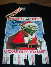 Funny Star Wars Yoda As Santa Christmas Naughty Or Nice T-Shirt Small New w/ Tag - £15.78 GBP