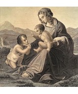 The Holy Family Steel Engraving 1872 Raphael Victorian Religious Art DWAA6 - $249.99