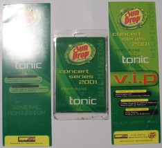Tonic 3 pc Collection 2001 Sun Drop Festival Ticket Stub Autographs Pass... - £19.61 GBP