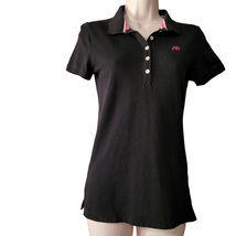 Aeropostale Polo Shirt Black Pink Women&#39;s Size Medium Short Sleeves - £9.00 GBP