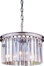 Pendant Lamp SYDNEY 3-Light Clear Crystal Polished Nickel Royal-Cut Candelabra - £788.09 GBP