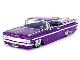 1959 Chevrolet Impala Lowrider Candy Purple with Wire Wheels &quot;Street Low&quot; Series - £33.88 GBP