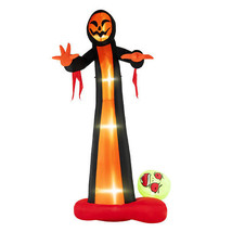 12 Feet Inflatable Grim Reaper Ghost with Built-in LED Lights and Scary Skull - $215.23