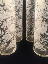 Vintage 70s Libbey White Roses pattern collins glasses set of 4 image 7