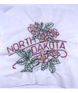 North Dakota Embroidered Quilted Square Frameable Art State Needlepoint ... - $22.22