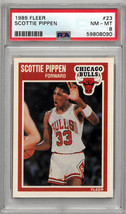 Scottie Pippen 1989-90 Fleer Card #23- PSA Graded 8 NM-MT (Chicago Bulls/HOF/2nd - £31.43 GBP