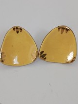 Vintage Yellow Goldtone Screw-back Earrings Unmarked 1.5&quot; - $168.38 MXN