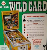 Wild Card Pinball Machine Flyer Vintage 1977 Original 8.5&quot; x 11&quot; Retro Game Art - £21.92 GBP