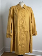 Vtg JG Hook 14 Mustard Yellow Cotton Blend Mid-Length Vent A-Line Trench... - £34.33 GBP