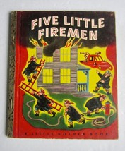 Five Little Firemen ~ Vintage Little Golden Book ~ Tibor Gergely ~ Childrens Hb - $11.75