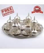 27 Ct Coffee Serving Cup Saucer Gift Set Ottoman Turkish Arabic Greek Si... - £77.12 GBP