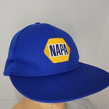 Vintage Napa Auto Parts Hat Cap Snap Back Blue Embroidered Logo Trucker - $10.09