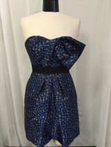 BCBGMaxazria Women&#39;s Dress Performs Ink Blue Polkadot Size 4 New! - $49.50