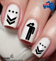 Army Military Ranking Salute Nail Art Decal Sticker Water Transfer Slider - $4.59