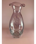 Lenox Clear/Amethyst Etched 8.75” Ruffle Edge Vase - £19.78 GBP