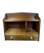 Vtg Wood Shelf  Hanging Or Counter Handmade Primitive Rustic Kitchen w/D... - $79.19