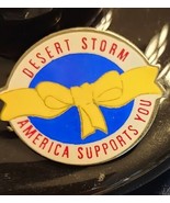 Vintage Desert Storm America Salutes You Patriotic Yellow Ribbon Pin KG JD - $14.04 CAD