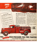 1944 FMC Fog Fire Truck Advertisement WW2 Era Firefighter John Bean MFG ... - $736.23 MXN