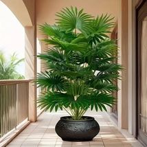 Artificial Palm Evergreen Plant 24 Leaves Quality Indoor Outdoor Decorat... - $40.35 CAD