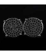 18K White Gold Over Simulated Diamond Micropave Cluster Stud Earrings - $107.41