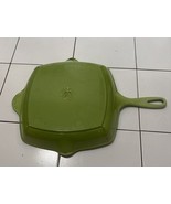LE CREUSET Green Cast Iron Square Grill Pan Skillet #26 - Used &amp; Vintage - $101.76 CAD