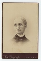 Antique Circa 1880s Cabinet Card Older Woman Wearing Glasses Carpenter Groton NY - £9.63 GBP