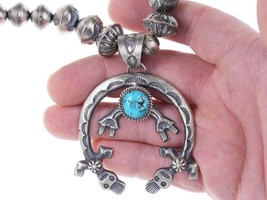 Kevin Billah Navajo Tufa Cast Sterling Silver Naja with turquoise and Beaded Nec - £305.73 GBP
