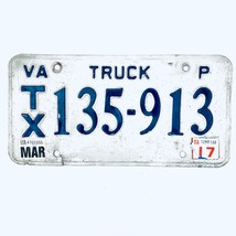 2017 United States Virginia Tax Exempt Truck License Plate TX 135-913 - $16.82