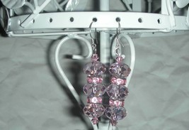 Pretty In Pink Crystal Earrings Great for Mothers Day - $8.99