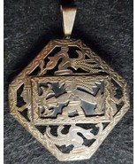 MJR GUATEMALA Silver 900 Gold overlay Mayan Inca Warrior Pin Brooch Pend... - £38.92 GBP