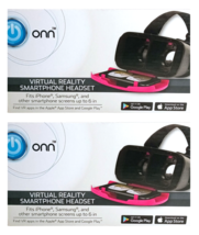 2 x ONN Pink Virtual Reality Smartphone Headsets Fits Phones w/Up to a 6&quot; Screen - £10.14 GBP