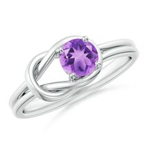 ANGARA Amethyst Solitaire Infinity Knot Ring in Sterling Silver (5mm) - $255.55+