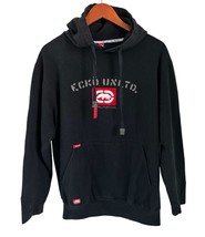 Vintage Y2K Ecko Unltd Full Zip Hoodie Black Oversized Embroidered Size Med - $49.49