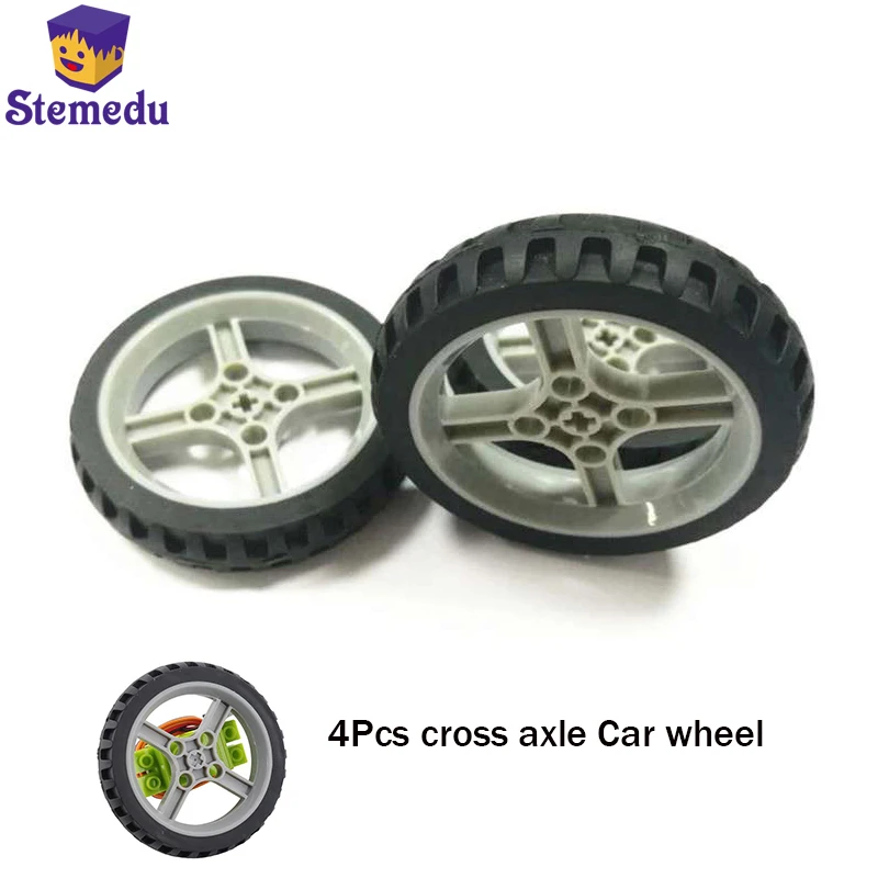 4pcs 65mm Geekservo Cross Axle Wheels Compatible With All Brand Building Blocks - $13.70+