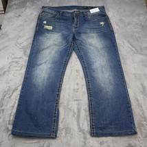 Axel Pants Mens 38 Blue Cotton Denim Mid Rise Relax Straight Leg Casual Bottoms - $17.94