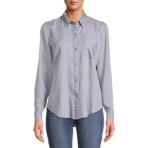 Time and Tru Women&#39;s XXXL (22) Relaxed Button Front SOFT Shirt Slate Grey 3X NEW - £13.61 GBP
