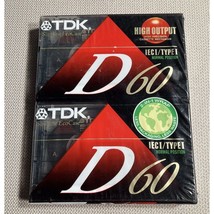 Pack 2 TDK D60 High Output Blank Audio Cassette Tapes IECI/Type I New &amp; Sealed - £4.59 GBP